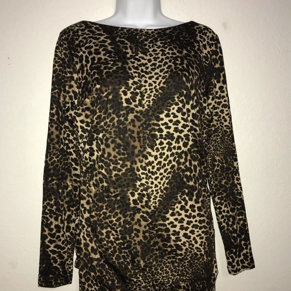 Philosophy Leopard Animal Print Draped Back Dress - Picture 2 of 8